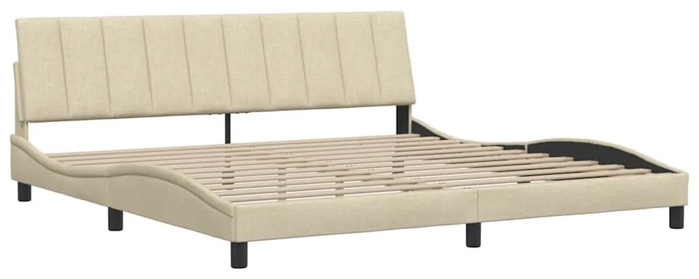 vidaXL Σκελετός Κρεβατιού Χωρίς Στρώμα Hanko Κρεμ 200x200 εκ. Υφασμάτινο