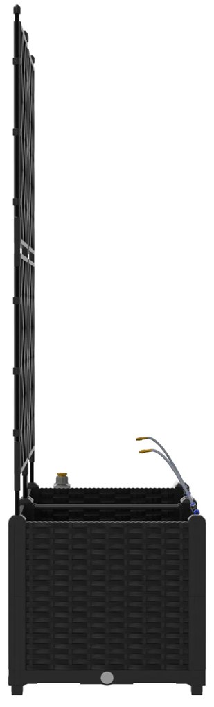 vidaXL Γλάστρες Κήπου 1 τεμ Καφασωτό Μαύρο 80 x 40 x 142 cm Πλαστικό