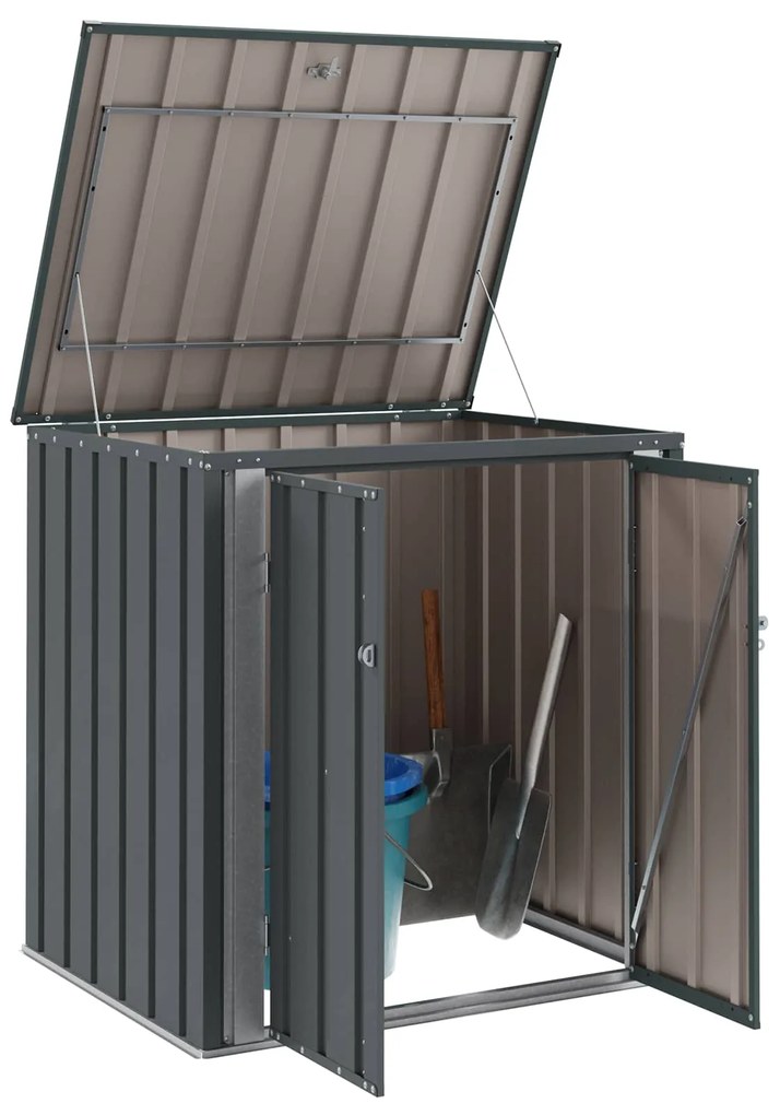 vidaXL Κουτί αποθήκευσης κήπου Μαύρο 101,5 x 82 x 100 εκ. Ατσάλι