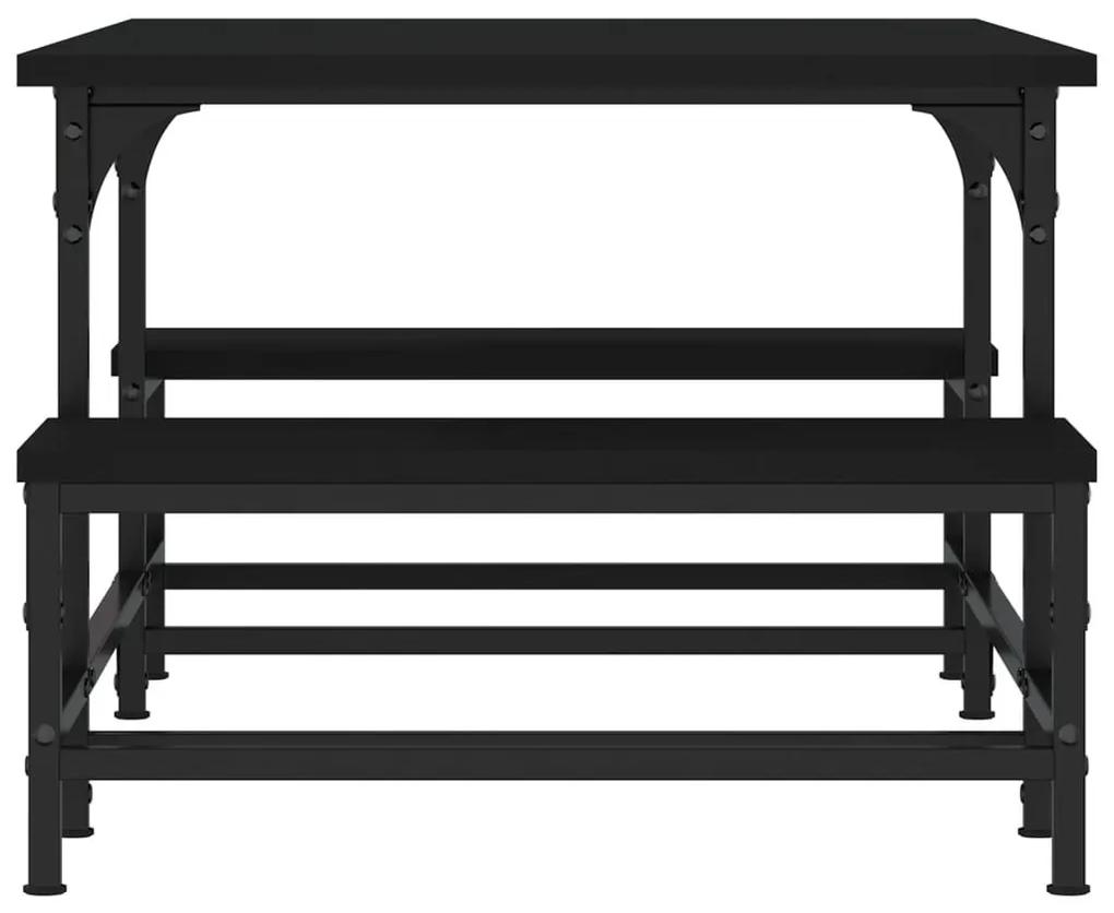 Τραπεζάκι Σαλονιού Μαύρο 100x50,5x40 εκ. από Επεξεργασμένο Ξύλο - Μαύρο