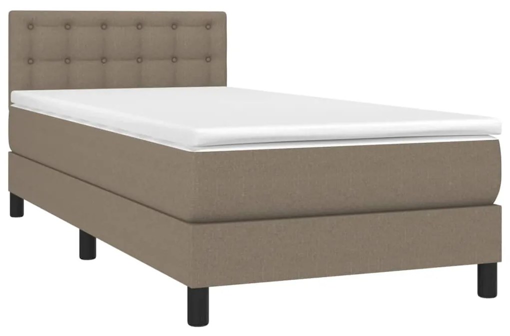 vidaXL Κρεβάτι Boxspring με Στρώμα Taupe 80x200 εκ. Υφασμάτινο