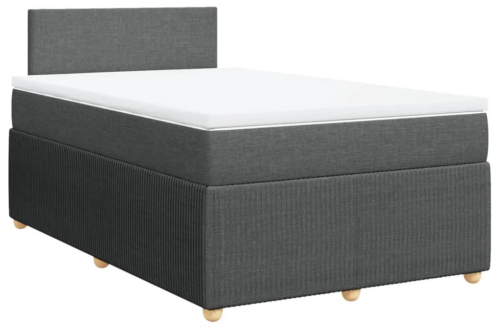 ΚΡΕΒΑΤΙ BOXSPRING ΜΕ ΣΤΡΩΜΑ ΣΚΟΥΡΟ ΓΚΡΙ 120X200 ΕΚ. ΥΦΑΣΜΑΤΙΝΟ 3287417