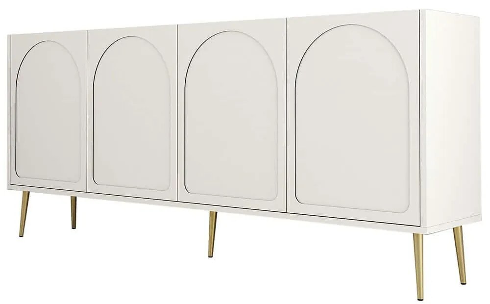 Μπουφές Lyon 845HCT5528 180x35x80cm Cream Μοριοσανίδα, Μελαμίνη