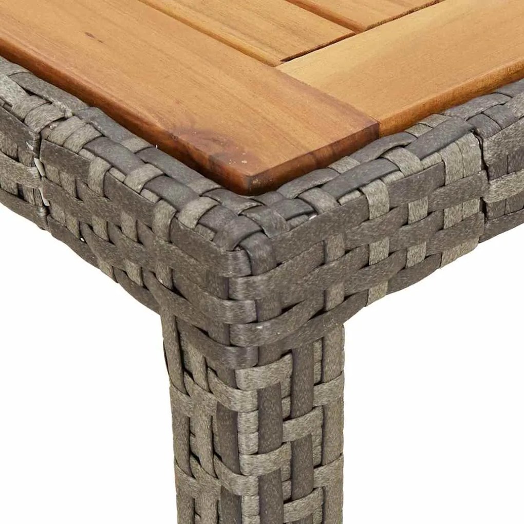 vidaXL Τραπέζι Κήπου για Φαγητό Γκρι 150 x 90 x 75 cm Πολυ ράταν