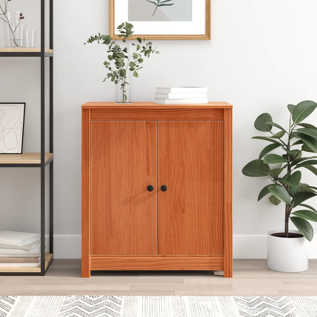 vidaXL Πλαϊνό γραφείο Καφέ 70 x 35 x 80 εκ.