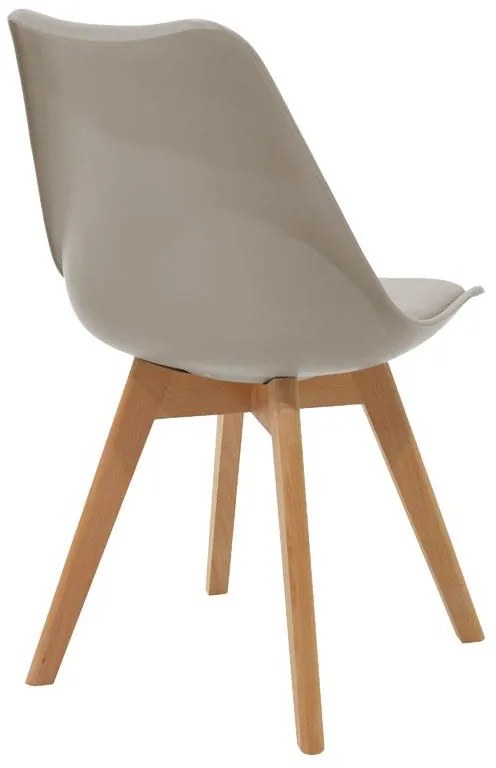 Τραπεζαρία Natali-Gaston σετ 3τεμ MDF και ξύλο οξιάς σε γκρι-λευκή-φυσική απόχρωση 80x80x76εκ 80x80x76 εκ.