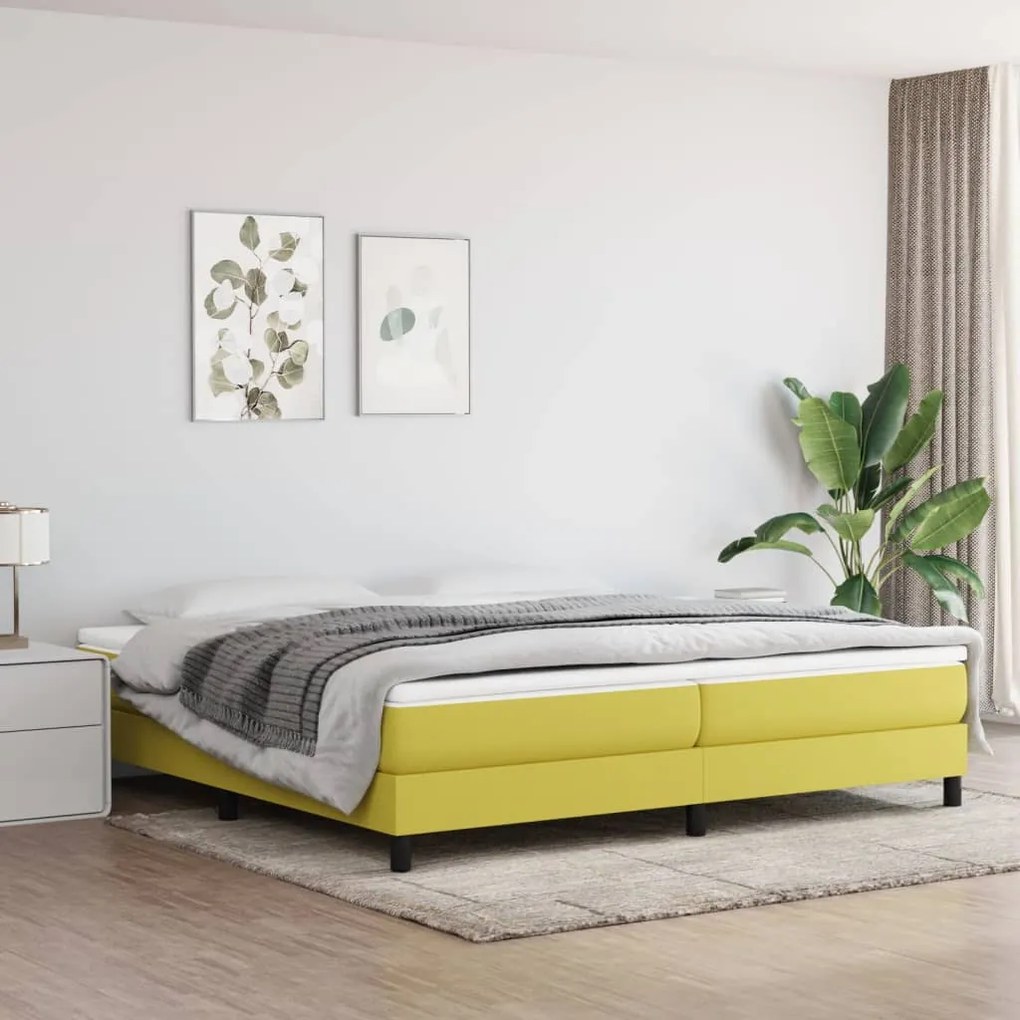 vidaXL Πλαίσιο Κρεβατιού Boxspring Πράσινο 200x200 εκ. Υφασμάτινο