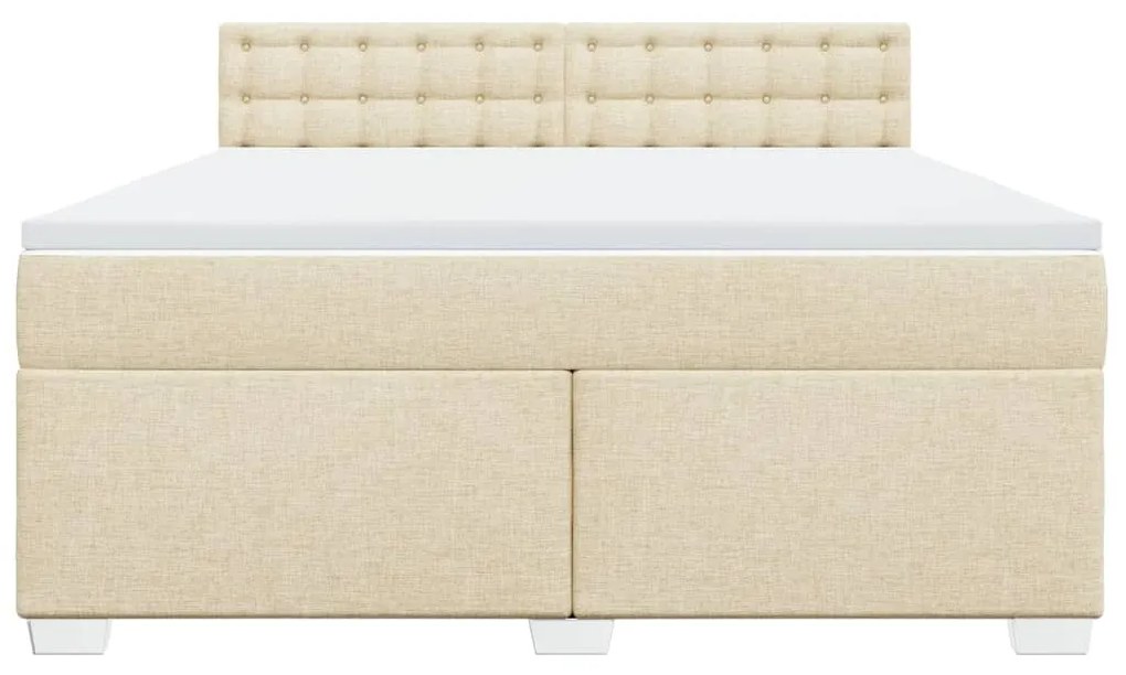 ΚΡΕΒΑΤΙ BOXSPRING ΜΕ ΣΤΡΩΜΑ ΚΡΕΜ 180X200 ΕΚ. ΥΦΑΣΜΑΤΙΝΟ 3285986