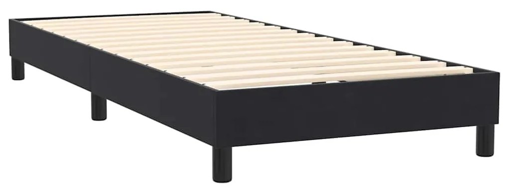 Κρεβάτι Boxspring με Στρώμα Μαύρο 80x220 εκ. Βελούδινο - Μαύρο