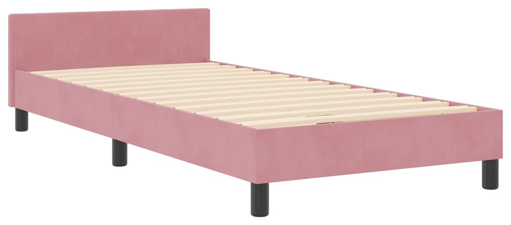vidaXL Κρεβάτι Ροζ 90x200 εκ. Βελούδο