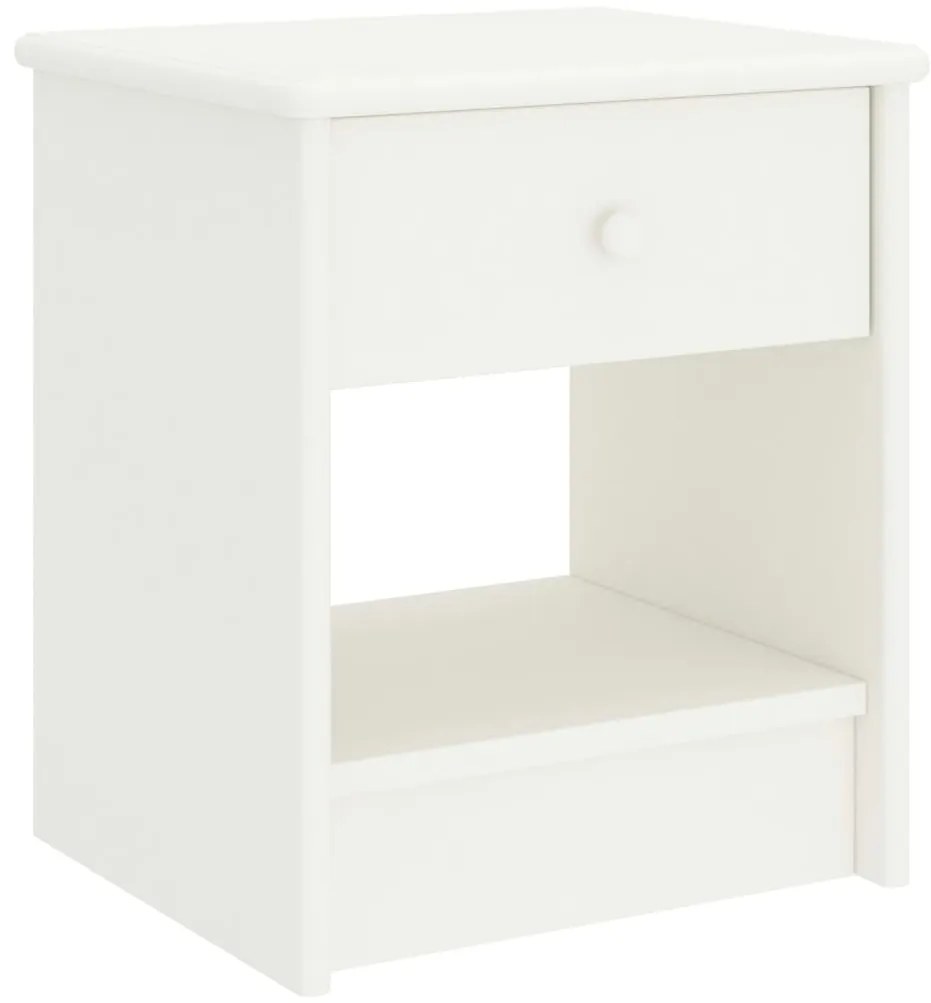 vidaXL Κομοδίνο Λευκό 35 x 30 x 40 εκ. Μασίφ Ξύλο Πεύκου