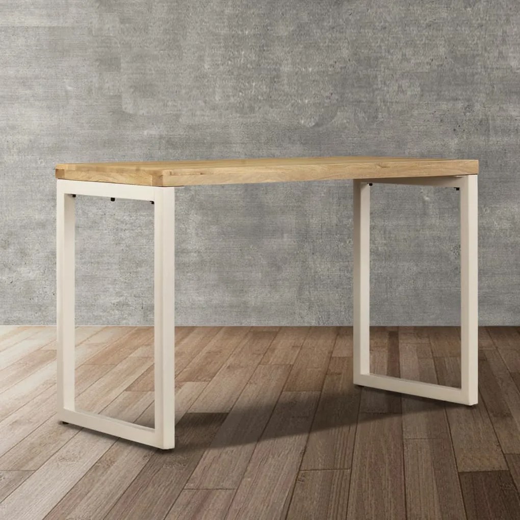vidaXL Τραπεζαρία 115 x 55 x 76 εκ. από Μασίφ Ξύλο Μάνγκο και Ατσάλι