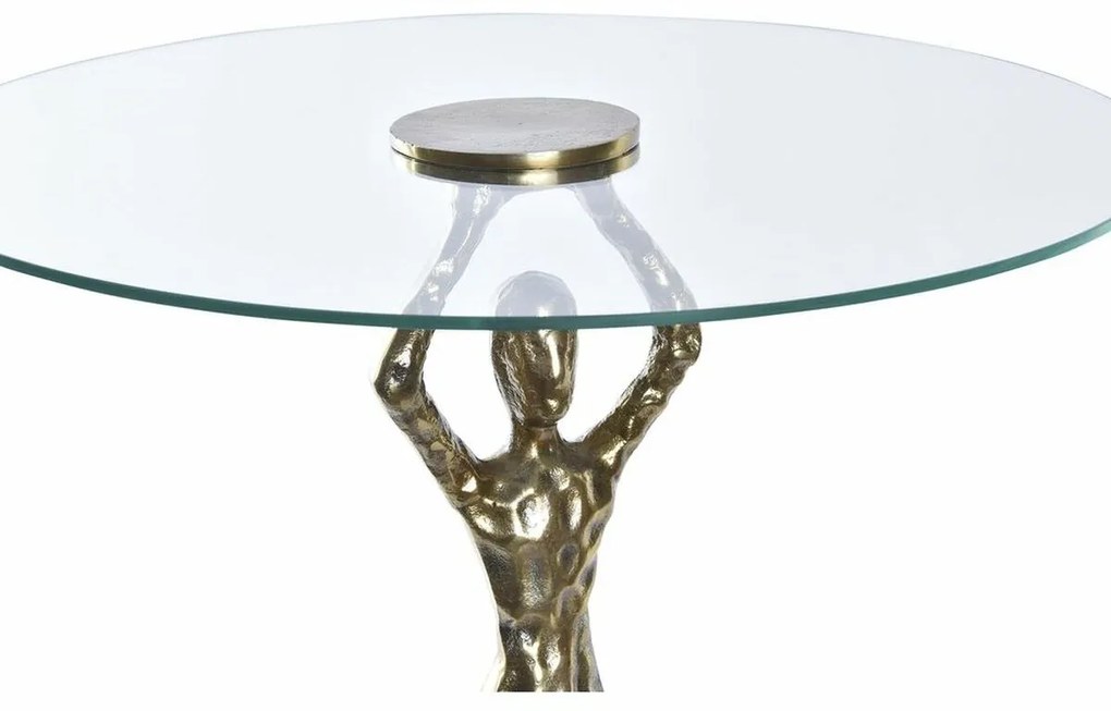 Βοηθητικό Τραπέζι DKD Home Decor Κρυστάλλινο Χρυσό Αλουμίνιο 46 x 46 x 57 cm