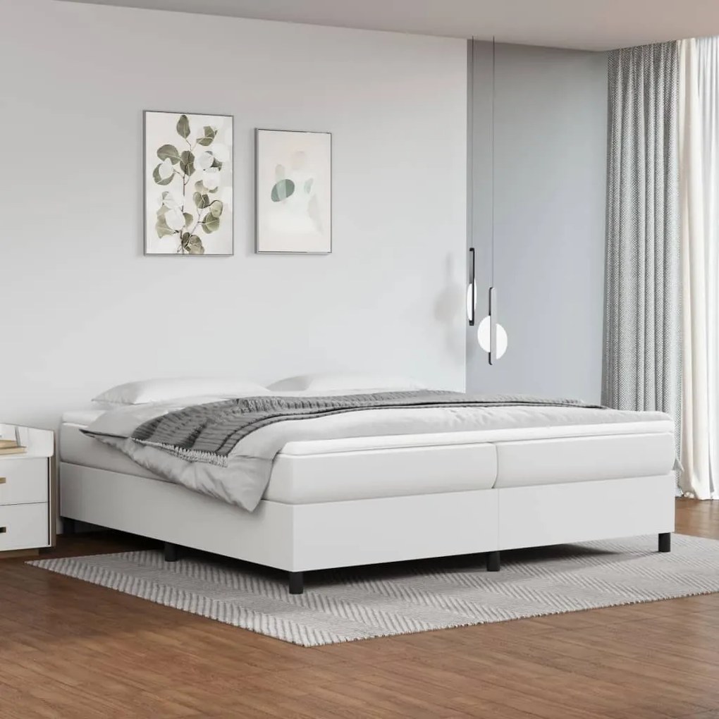 Πλαίσιο Κρεβατιού Boxspring Λευκό 200x200 εκ. Συνθετικό Δέρμα