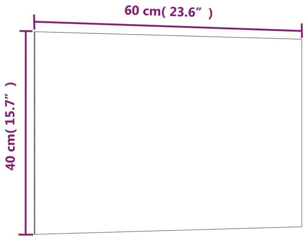 vidaXL Πίνακας Επιτοίχιος Μαγνητικός Μαύρος 60 x 40 εκ. Ψημένο Γυαλί