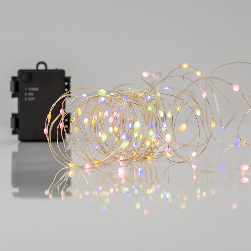 Διακοσμητική Γιρλάντα Μπαταρίας Με 50 Mini LED Φωτάκια Eurolamp 600-11799