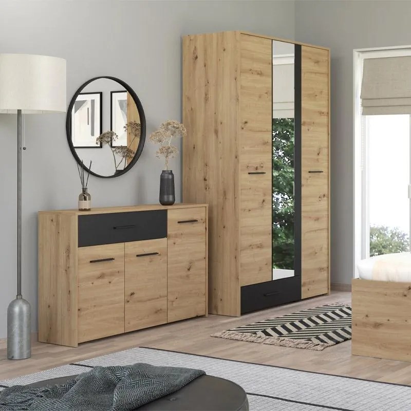 Κομότα Varadero 3K1F Artisan Oak - Μαύρο 119x33x80,5 εκ. 119x33x80.5 εκ.
