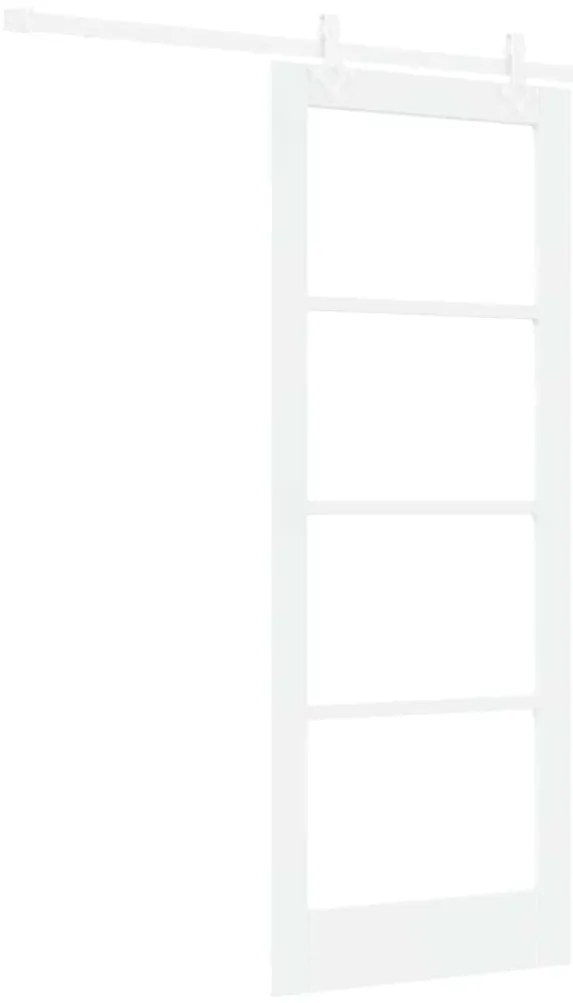 vidaXL Συρόμενη Πόρτα Λευκό 78 x 202 εκ. Ξύλο και μέταλλο