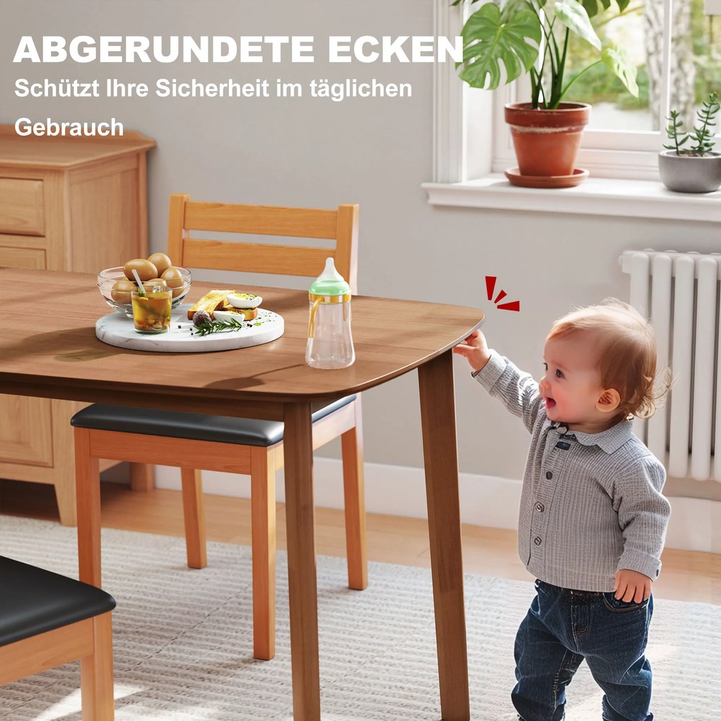 Τραπέζι τραπεζαρίας HOMCOM, ρουστίκ στυλ, βαμμένη επιφάνεια, ξύλο, 150 x 80 cm, καφέ