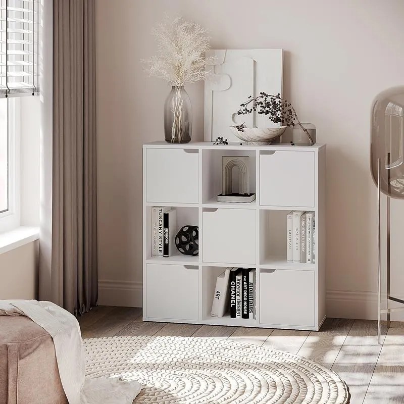 Βιβλιοθήκη Bookel σε λευκή απόχρωση 88.5x27.5x89.3εκ 88.5x27.5x89.3 εκ.