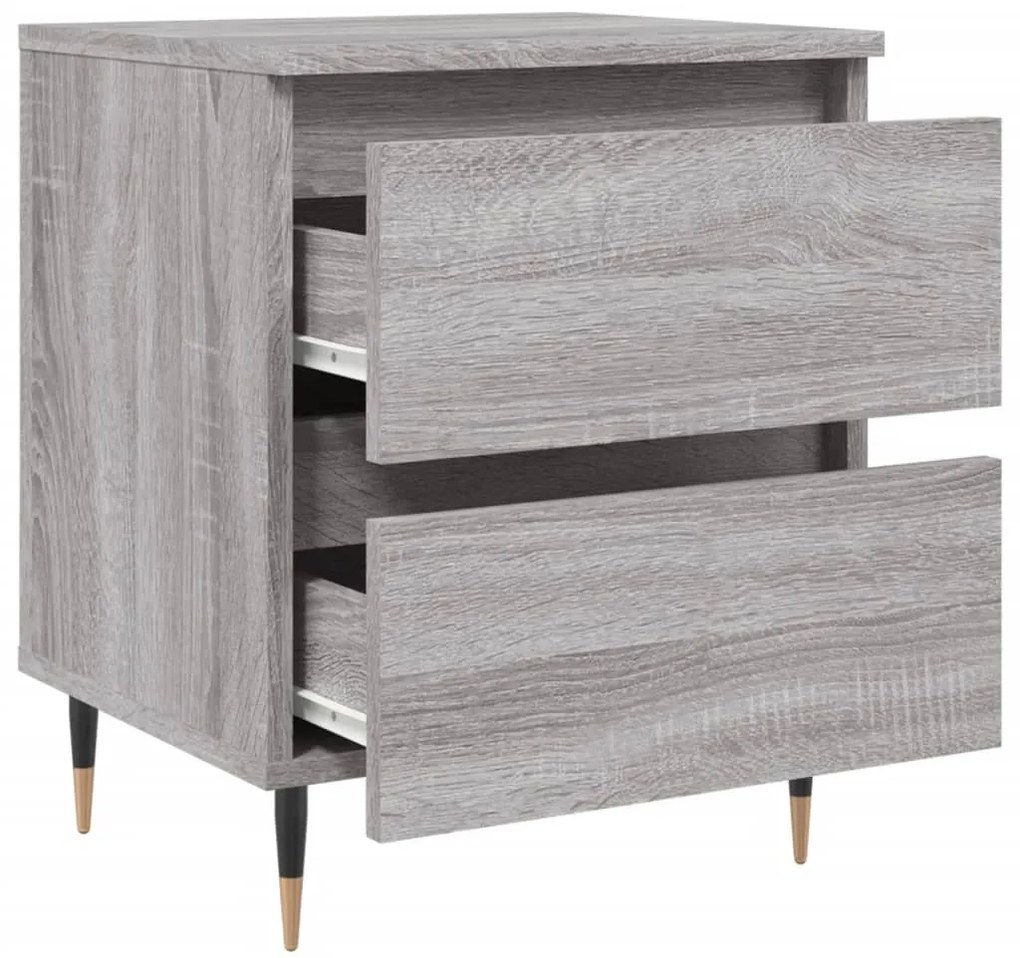 vidaXL Κομοδίνα 2 τεμ. Γκρι Sonoma 40x35x50 εκ. από Επεξεργασμένο Ξύλο