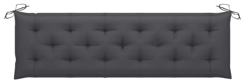 vidaXL Παγκάκι Κήπου 175 εκ. από Μασίφ Ξύλο Teak με Ανθρακί Μαξιλάρι