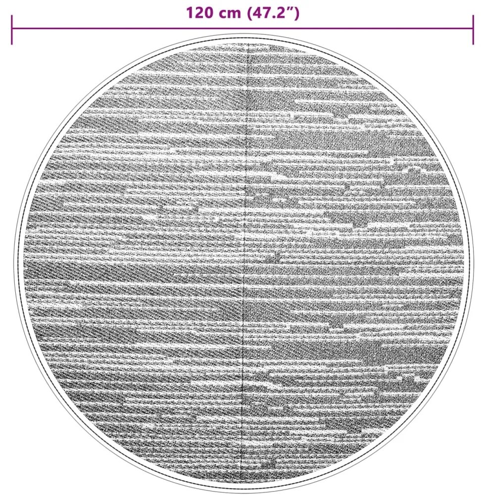 vidaXL Χαλί εξωτερικού χώρου ARAKIL γκρι Ø120 cm PP