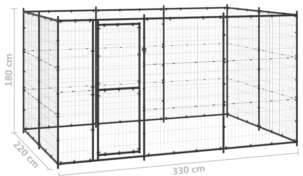 vidaXL Κλουβί Σκύλου Εξωτερικού Χώρου 7,26 μ² από Ατσάλι