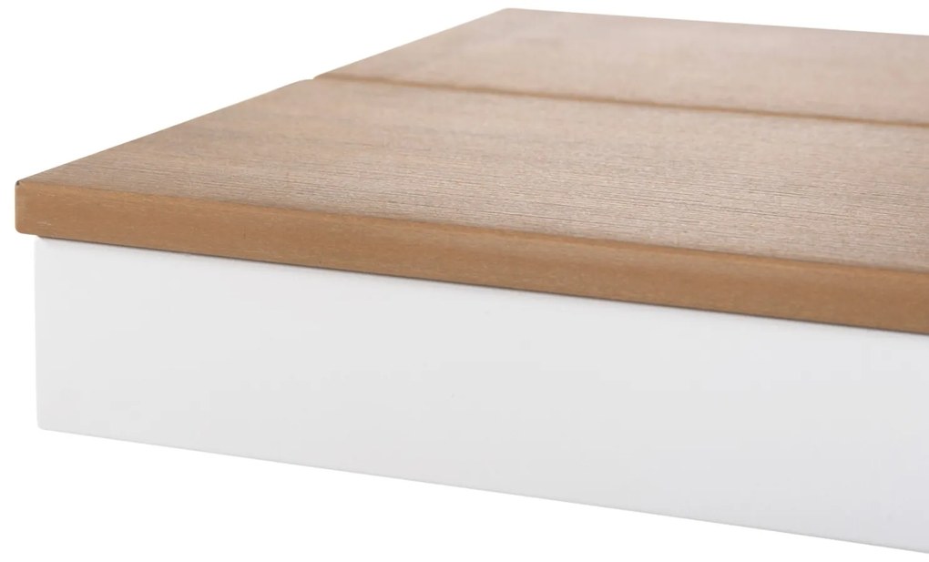 ΠΑΓΚΑΚΙ ΑΛΟΥΜΙΝΙΟΥ TAWNEE HM6040.02 ΛΕΥΚΟ-POLYWOOD ΚΑΘΙΣΜΑ ΦΥΣΙΚΟ 220x36x44,5Υεκ. (1 Τεμμάχια)