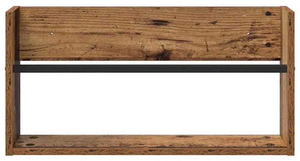 vidaXL Ράφι Περιοδικών με ράφι 2 pcs Παλιό ξύλο 60 x 12 x 30 εκ