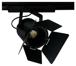 Σποτ Ράγας LED 34W Τριφασικό 6500K Φ10,6cm Tube110-G/S + Flaps Interlight 19465 Μαύρο