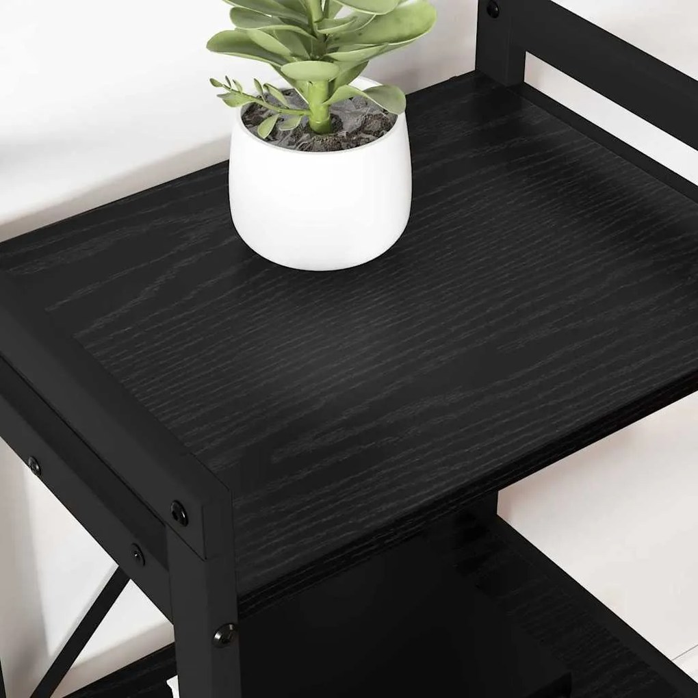 vidaXL Βιβλιοθήκη Μαύρη δρυς 60 x 30 x 83 εκ Επεξεργασμένο ξύλο
