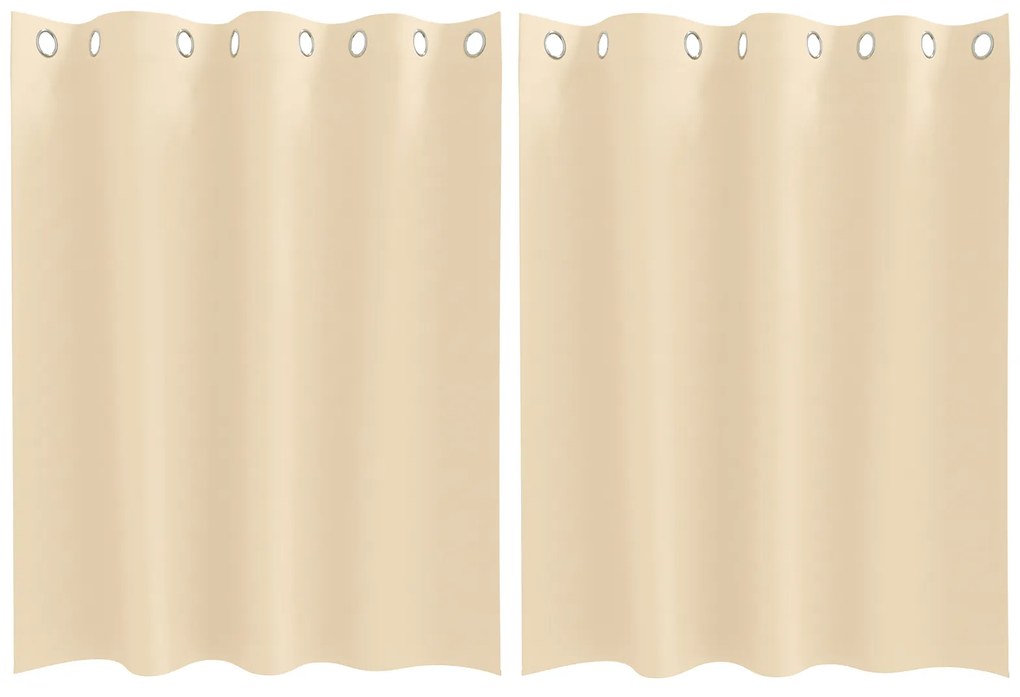vidaXL Κουρτίνες με κουρτίνες 2 pcs Κρεμ 140 x 140 cm Πολυεστέρας