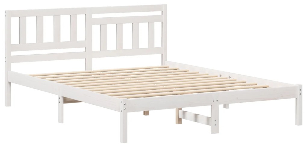 vidaXL Σκελετός Κρεβατιού Λευκό 160 x 200 cm Μασίφ ξύλο πεύκου