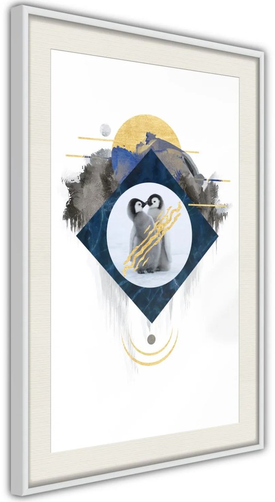 Αφίσα - Little Penguins - 30x45 - Χρυσό - Με πασπαρτού