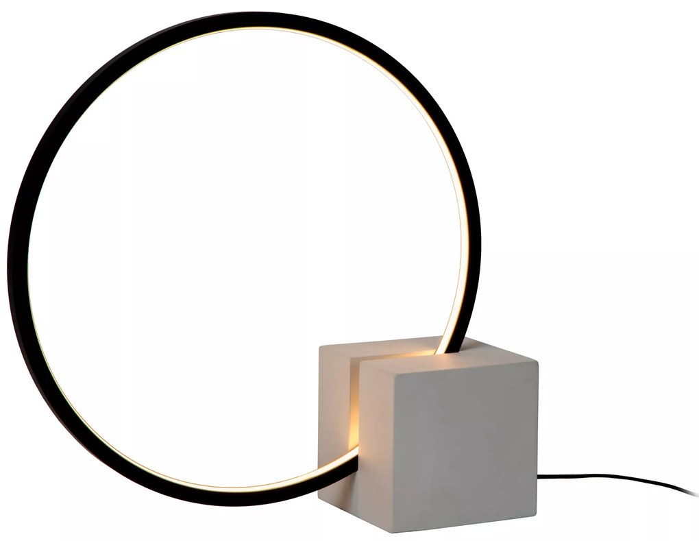 Φωτιστικό Επιτραπέζιο Lucide 05555-06-30 CIRKELIS Μαύρο Ματ (Black Mat)|Γκρι (Grey) 3000 K
