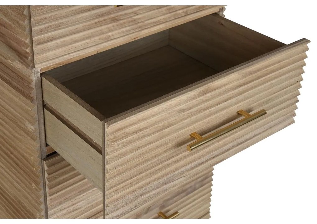 Συρταριέρα DKD Home Decor Χρυσό Ανοιχτό καφέ Ξύλο Ξυλο παουλόβνια Ξύλο MDF Scandi 45 x 40 x 100 cm 42 x 40 x 100 cm