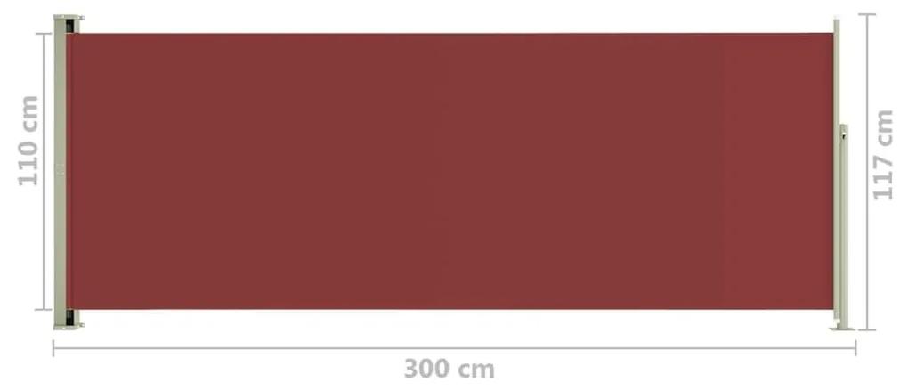 Σκίαστρο Πλαϊνό Συρόμενο Βεράντας Κόκκινο 117 x 300 εκ. - Κόκκινο