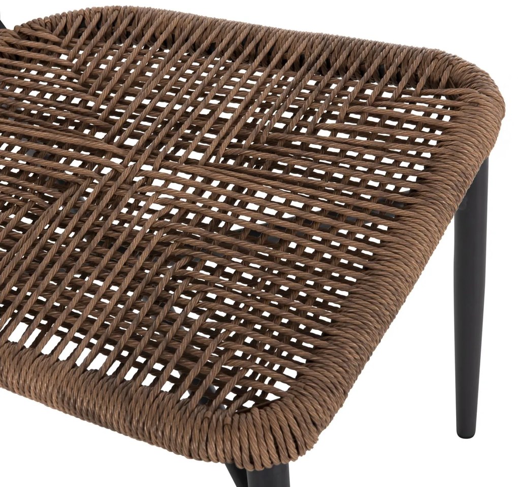 Καρέκλα EULO C6049.03 Αλουμινίου Ανθρακί με Συνθετικό Rattan Γκρί 49x60x78Υ εκ. 49x60x78 εκ.