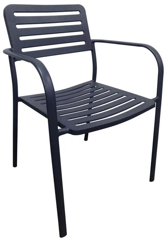 WOODWELL ROMA Πολυθρόνα Στοιβαζόμενη, Μέταλλο Βαφή Μαύρο 56x55x80cm Ε527,1