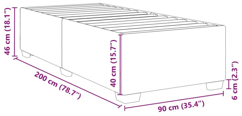 Σκελετός Κρεβατιού Χωρίς Στρώμα Κρέμα 90x200 εκ. Υφασμάτινο - Κρεμ