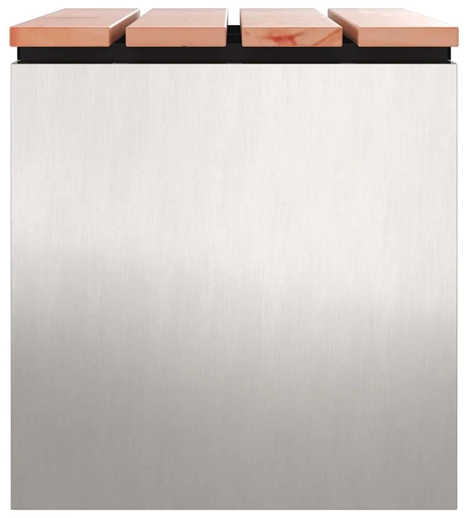 vidaXL Παγκάκι κήπου Ασημί 60 x 40 x 43 εκ Ανοξείδωτο ατσάλι