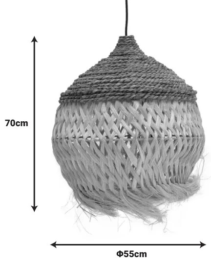 Φωτιστικό οροφής Fiorine Inart abaca σε φυσικό χρώμα Φ55x70εκ - 339-000018