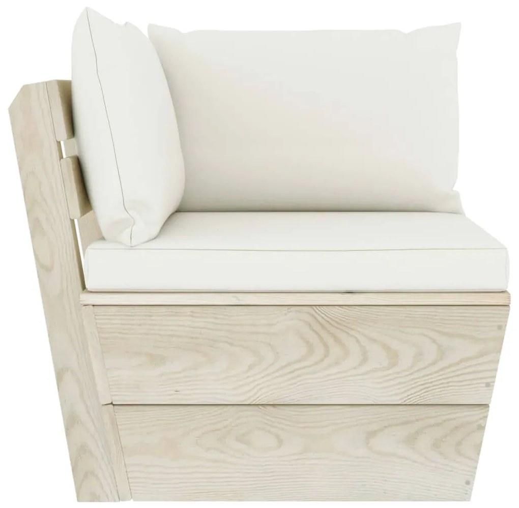 vidaXL Καναπές Κήπου Παλέτας Τριθέσιος Ξύλο Ερυθρελάτης με Μαξιλάρια