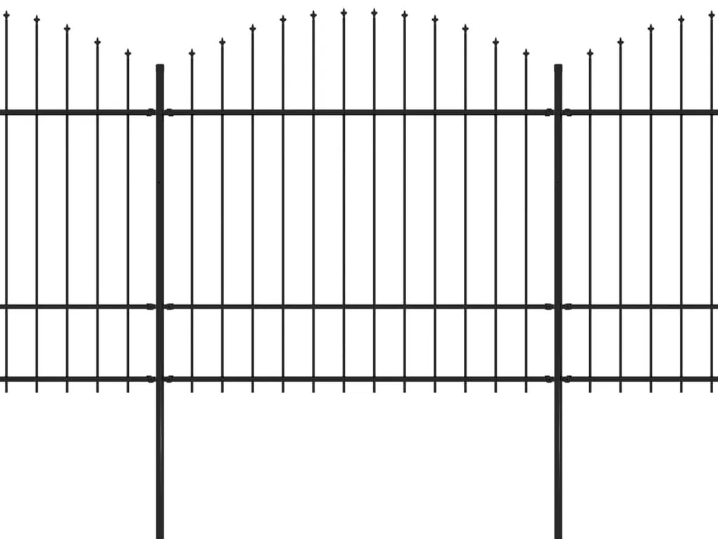 vidaXL Κάγκελα Περίφραξης με Λόγχες Μαύρα (1,5-1,75)x13,6 μ. Ατσάλινα