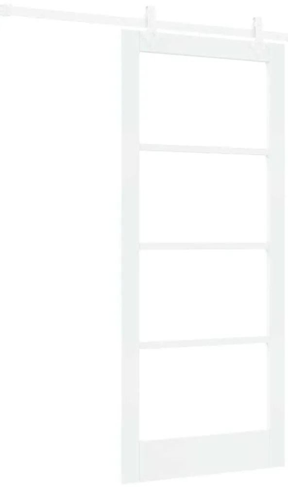 vidaXL Συρόμενη Πόρτα Λευκό 86 x 198.5 cm Ξύλο και μέταλλο