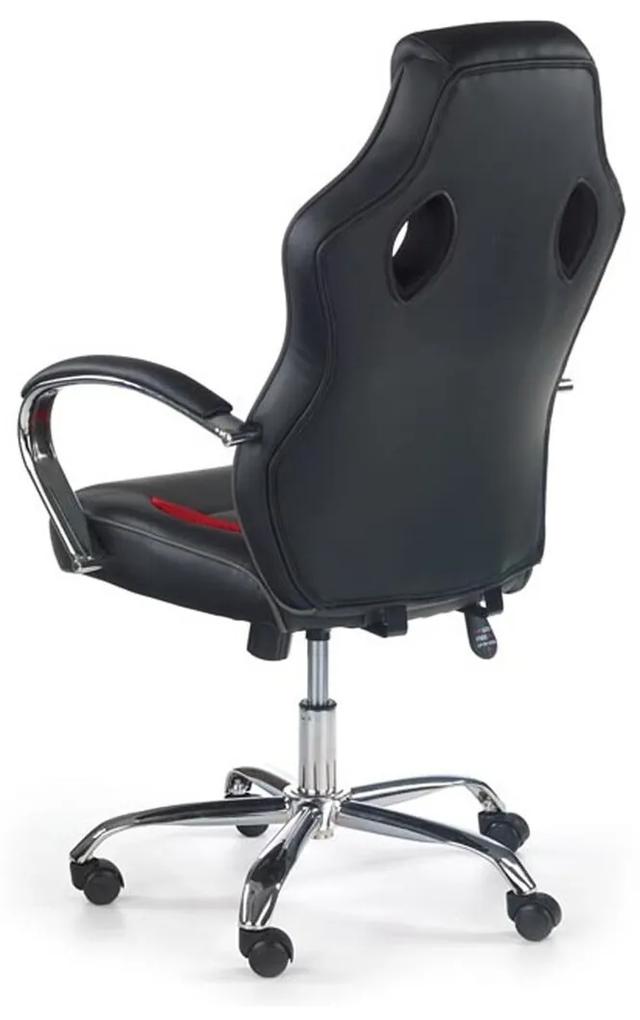 Καρέκλα γραφείου Houston 461, Μαύρο, Κόκκινο, Γκρι, 109x61x69cm, 16 kg, Με μπράτσα, Με ρόδες, Μηχανισμός καρέκλας: Κλίση | Epipla1.gr