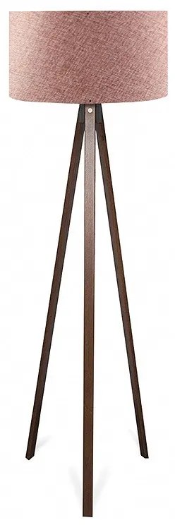 Megapap Φωτιστικό Δαπέδου Rosling Mdf/Ύφασμα Pvc Καρυδί - Dusty Rose 38x38x140εκ.