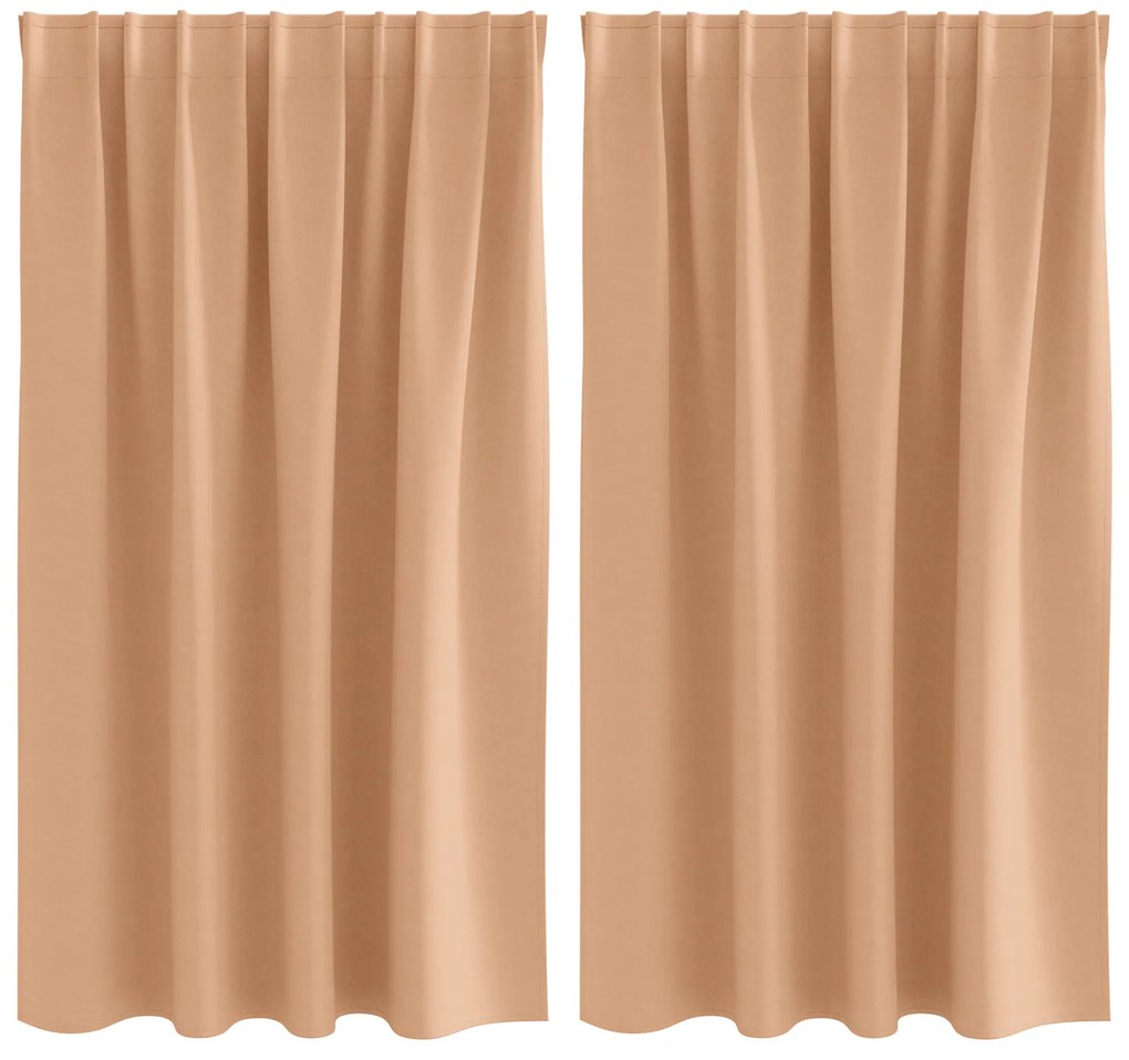 vidaXL Κουρτίνες 2 pcs Ανοιχτό καφέ 140 x 140 cm Πολυεστέρας