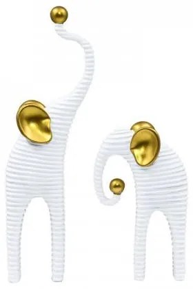 ΣΕΤ 2 ΤΕΜ ΕΠΙΤΡΑΠΕΖΙΑ ΔΙΑΚΟΣΜΗΤΙΚΗ ΦΙΓΟΥΡΑ ”Elephant” Fylliana FL7243 ΛΕΥΚΟ-ΧΡΥΣΟ ΧΡΩΜΑ 17x7x30εκ 374-225-489